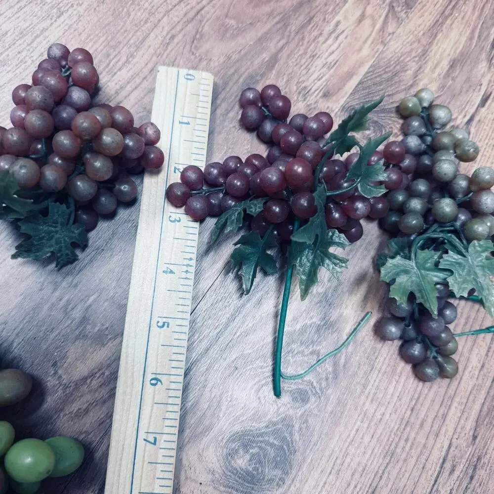 Grape Clusters Lot Artificial Fruit Red Purple Green Grapes Rubber Plastic Bunch